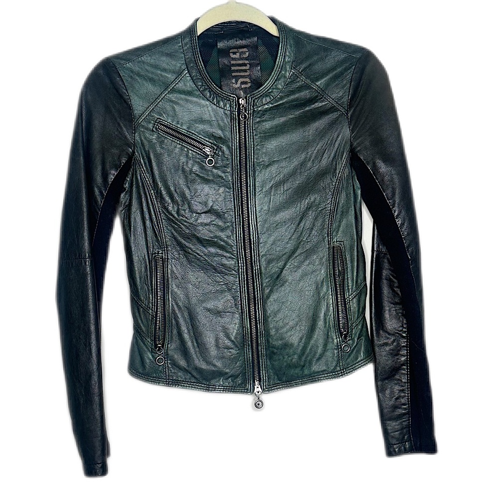 Woman’s leather Moto Jacket by GIMO.